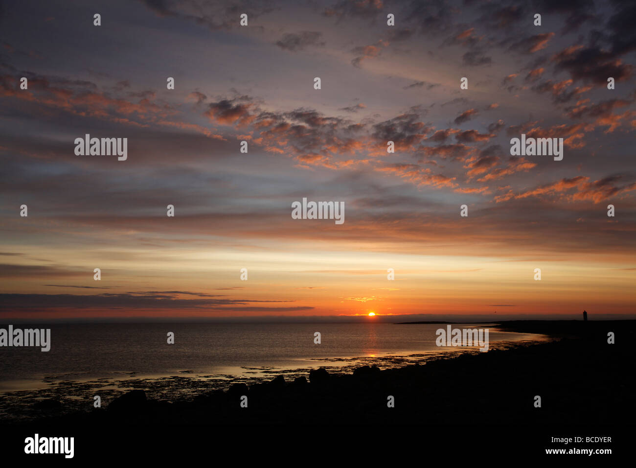 Mitternachtssonne, Halbinsel Melrakkaslétta, North Island Stockfoto