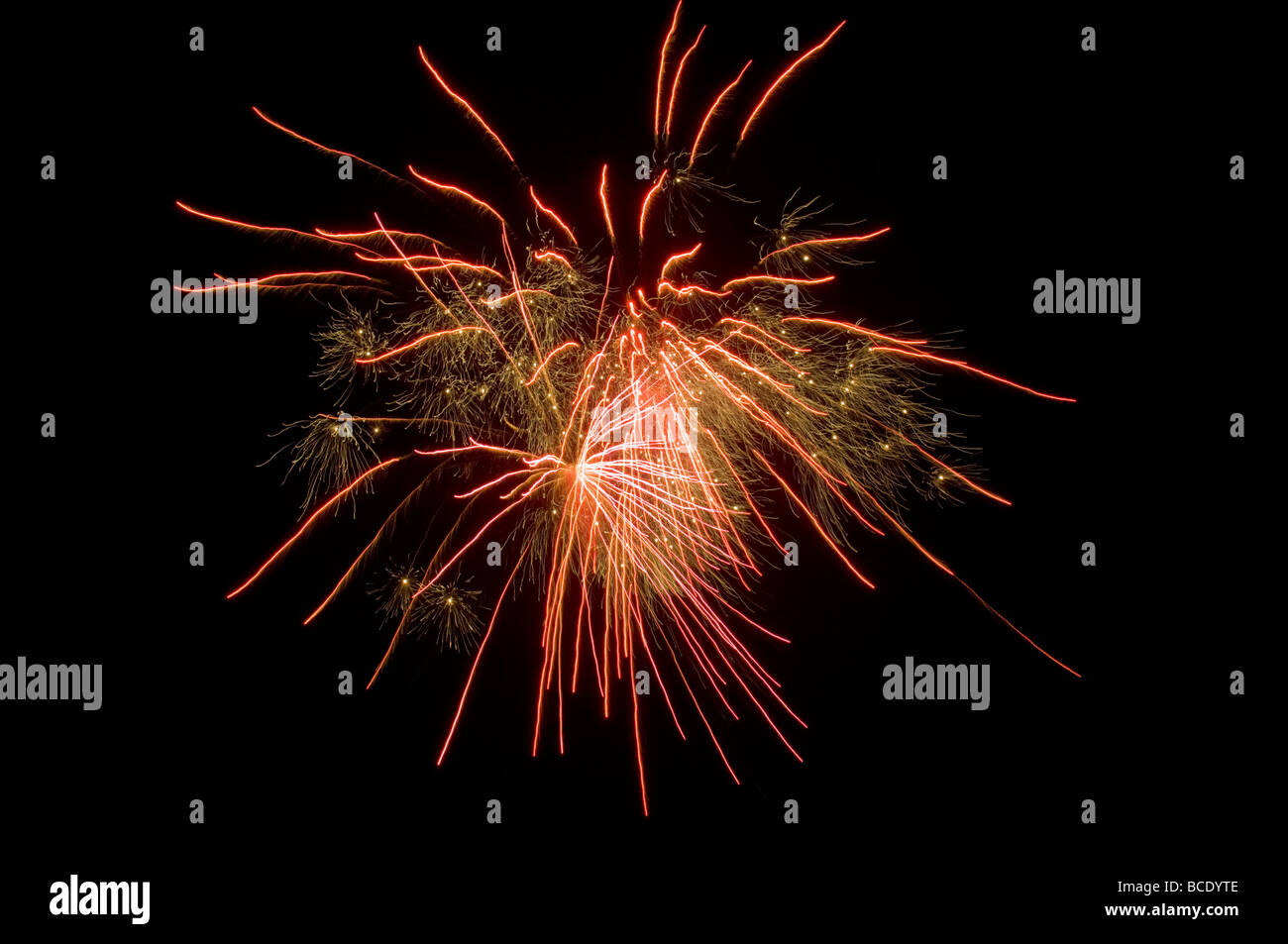 explodierende Feuerwerkskörper Feier Farbe Farbgestaltung, Patriot patriotischen Explosionen pop Dazzel bang Feuerwerk brillant bri Stockfoto
