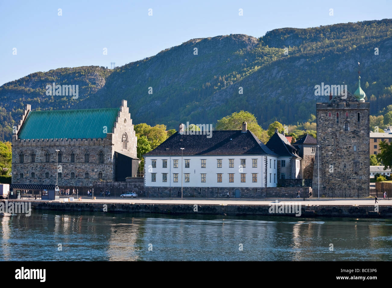 Bergenhus Festung Håkonshallen und Rosenkrantz Turm in Bergen Norwegen Stockfoto