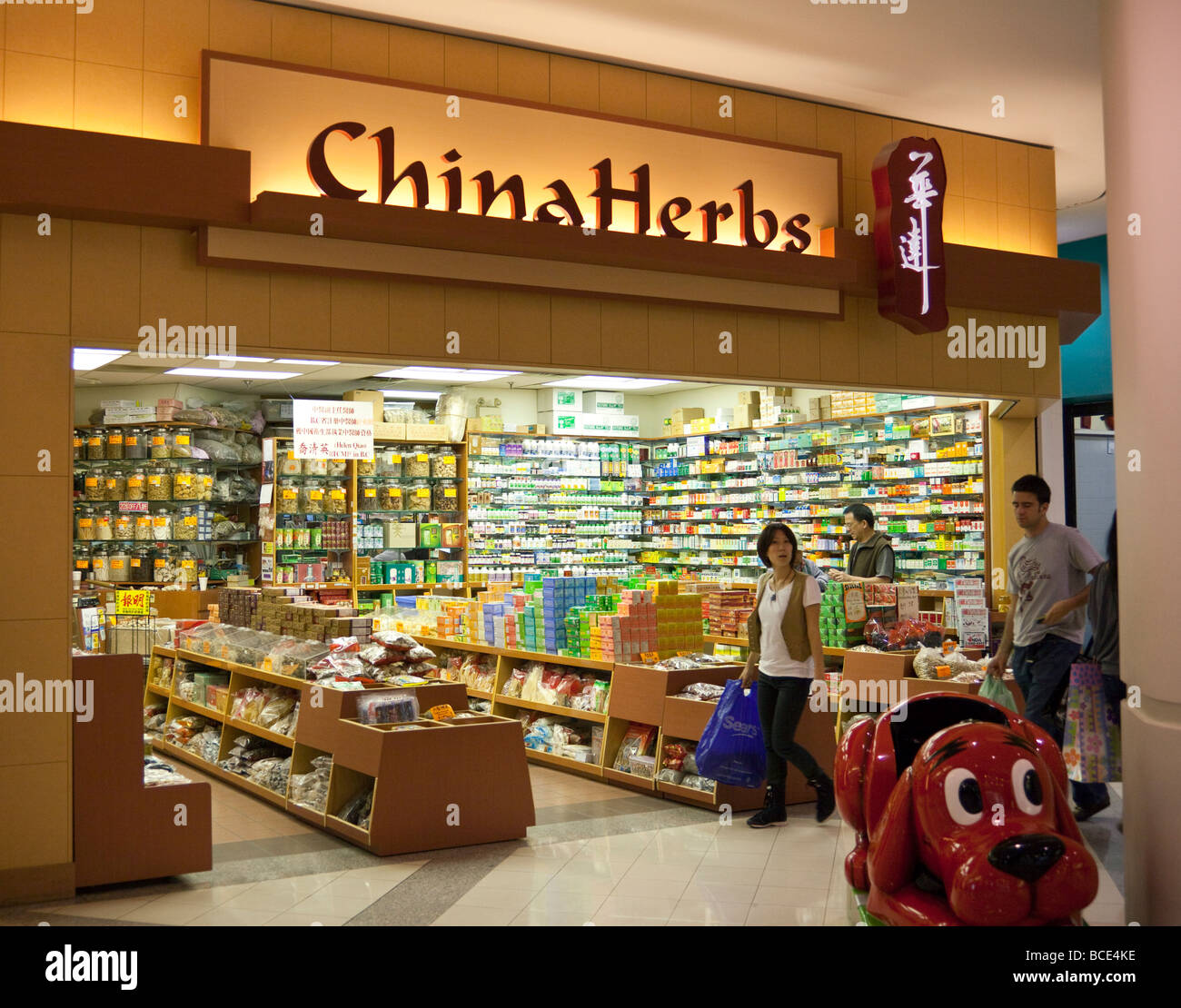 China-Kräuter Lagern in Metropolis Mall, Metrotown, Kingsway, Vancouver, Britisch-Kolumbien, Kanada Stockfoto