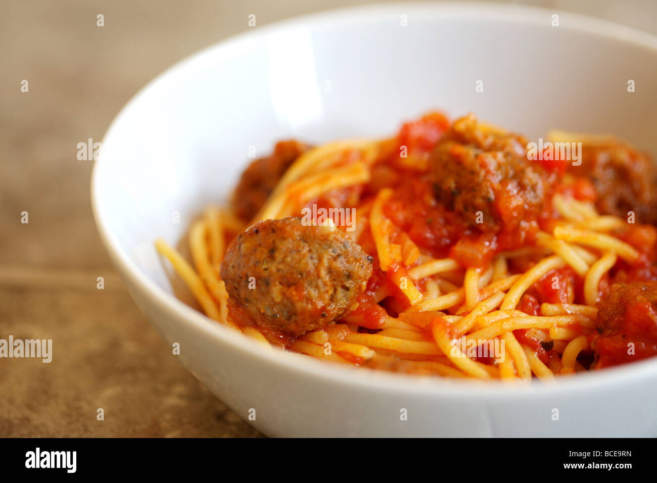 Spaghetti und Fleischbällchen Stockfoto