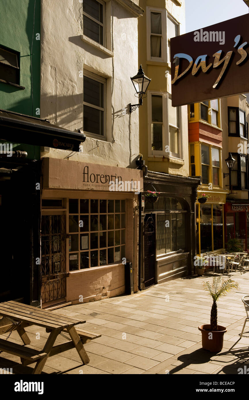 Bereich "Lanes" in Brighton an einem sonnigen Morgen Stockfoto