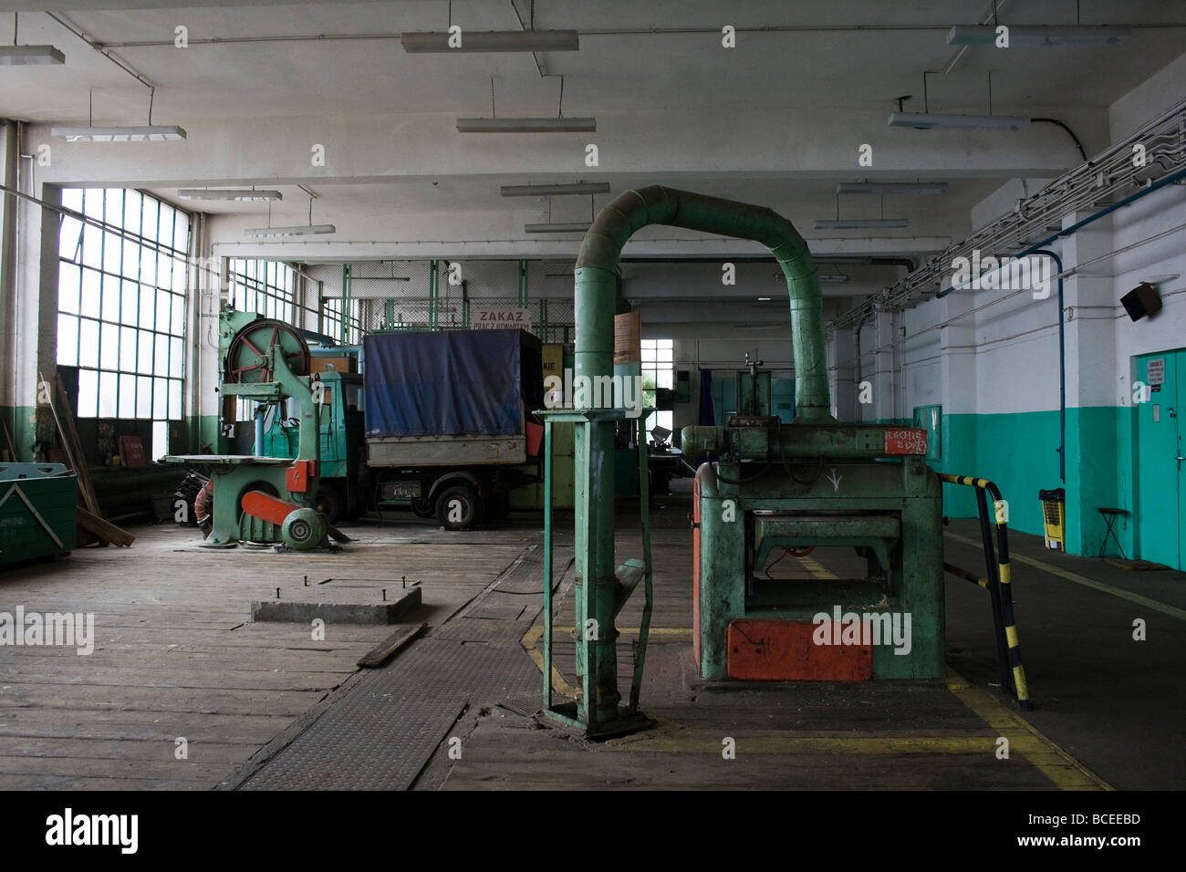Innenraum der Manufaktur Hall "Stocznia Remontowa" Werft in Danzig, Polen Stockfoto
