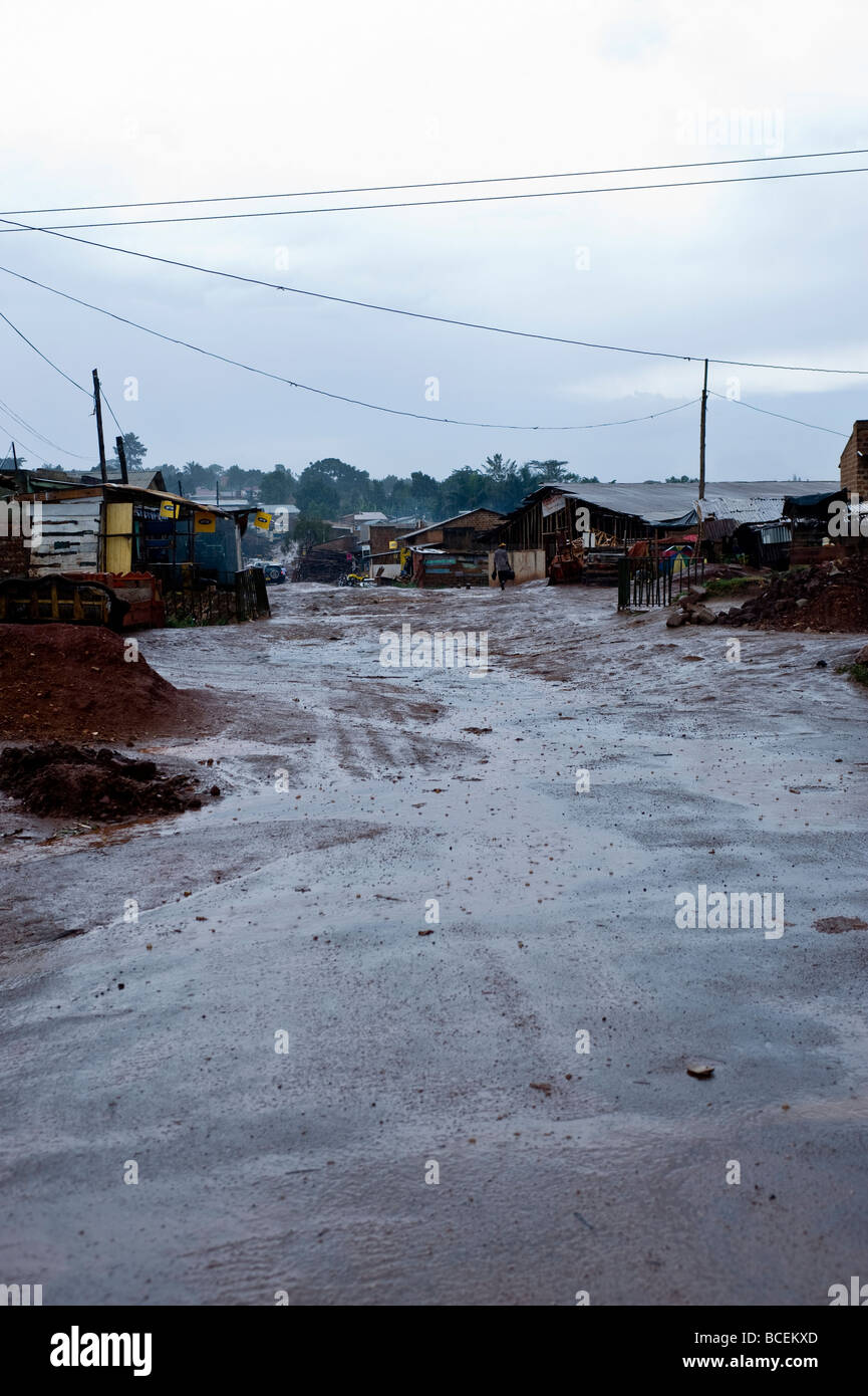 Kamwockya Kampala nach Regenschauer Stockfoto