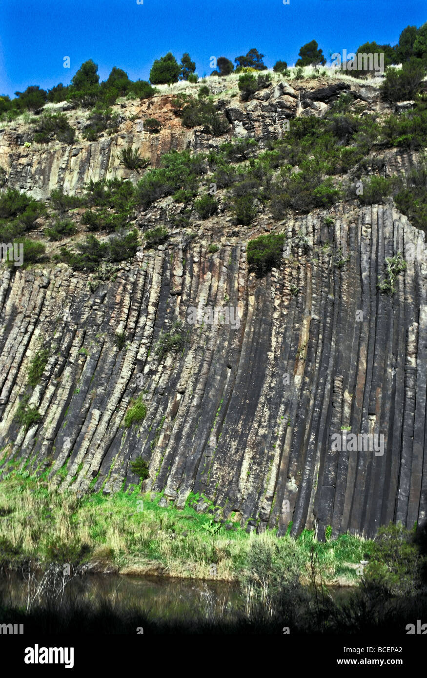 Die Orgelpfeifen eine vertikale Rohr-ähnliche Rock-Struktur durch Erosion gebildet. Stockfoto