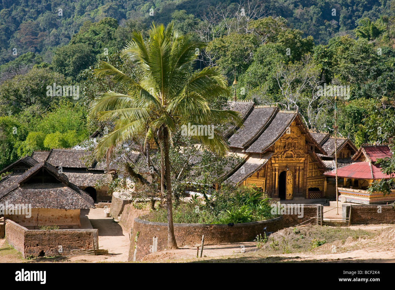 Myanmar, Burma, Wan-seeing. Das 15. oder 16. Jahrhundert sehen, Wan Kloster liegt in den Loi Pfanne Gähnen Hügeln versteckt. Stockfoto