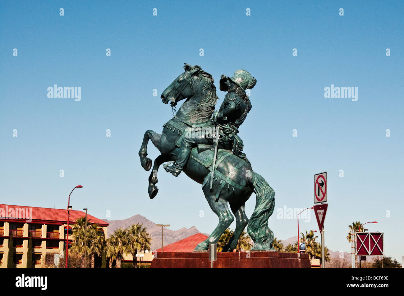 Sehenswürdigkeiten rund um El Paso, als ich im Januar 2009 auf die Mission Trail ging. Stockfoto
