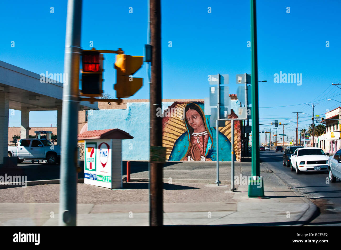 Sehenswürdigkeiten rund um El Paso, als ich im Januar 2009 auf die Mission Trail ging. Stockfoto