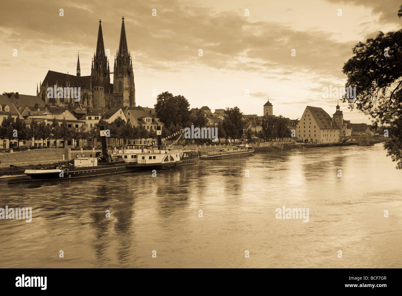 Dom, St. Petri Dom und Stadt, Regensburg, Bayern/Bayern, Deutschland Stockfoto
