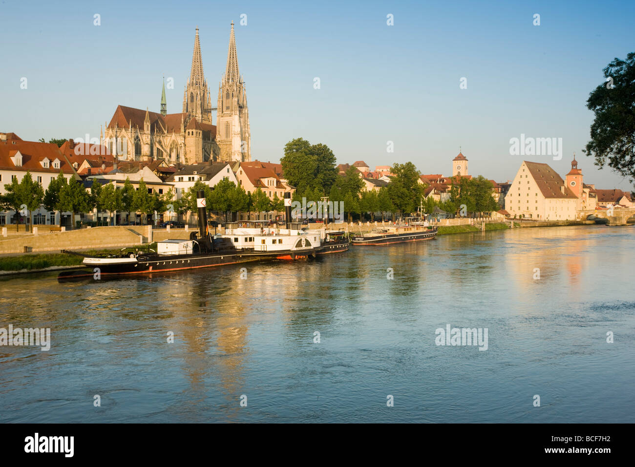 Dom, St. Petri Dom und Stadt, Regensburg, Bayern/Bayern, Deutschland Stockfoto