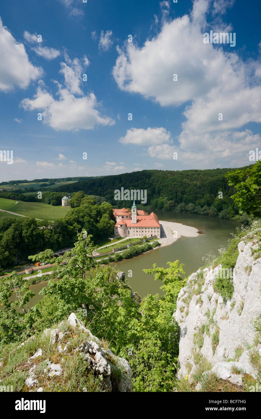 Deutschland, Bayern/Bavaria, Weltenburg, Kloster Klosterschenke Weltenburg durch den Donaudurchbruch Stockfoto