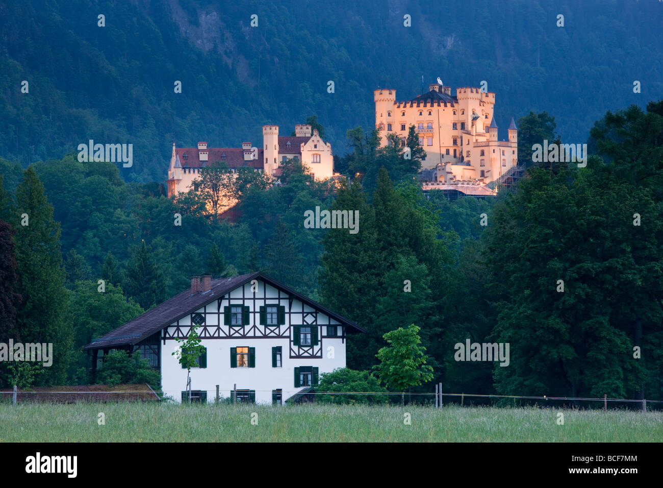 Deutschland, Bayern/Bayern, Deutsche Alpenstrasse, Schwangau, Schloss Hohenschwangau Stockfoto