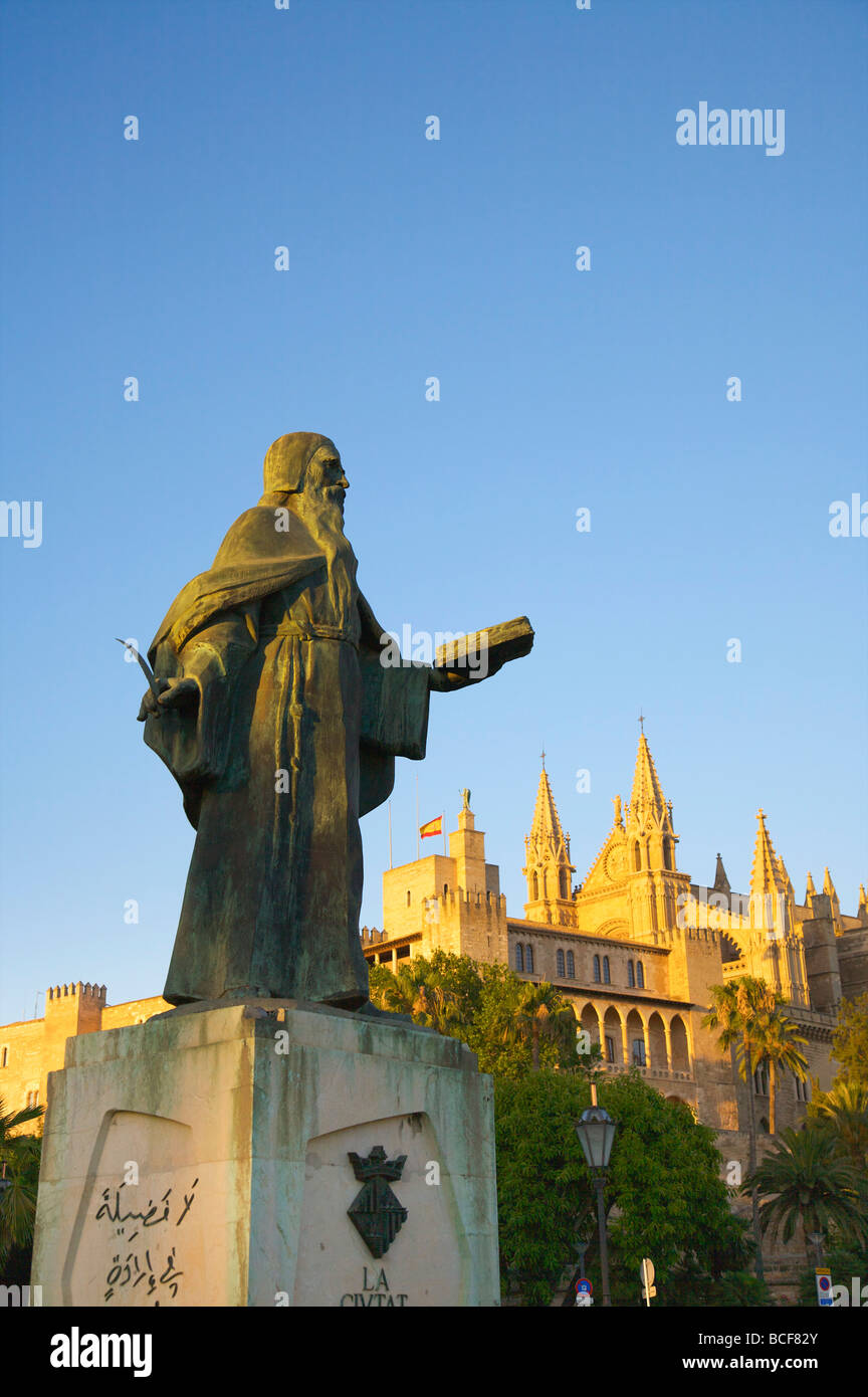 Ramon Llull Statue, Palma, Mallorca, Spanien Stockfoto