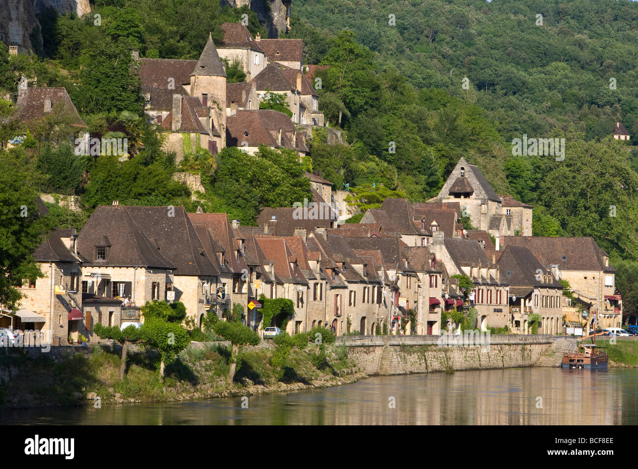 La Roque-Gageac, Dordogne, Aquitaine, Frankreich Stockfoto