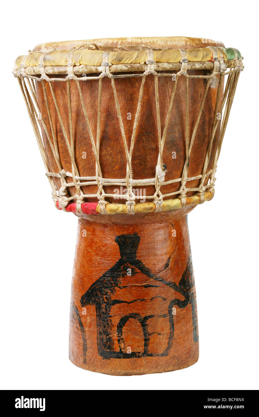 Original afrikanische Djembe Trommel Stockfoto