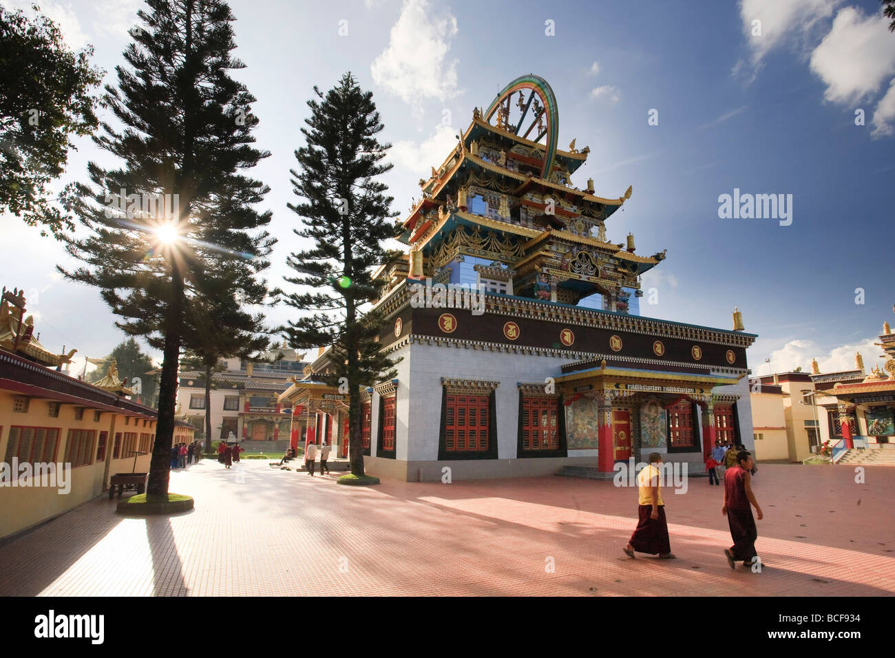 Kushalnagar Tempel (tibetische Siedlung), Karnataka, Indien Stockfoto