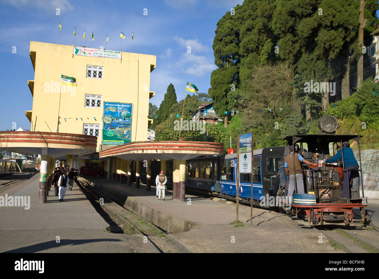 Indien, Westbengalen, Darjeeling Darjeeling Bahnhof, Dampfzug Spielzeug Stockfoto