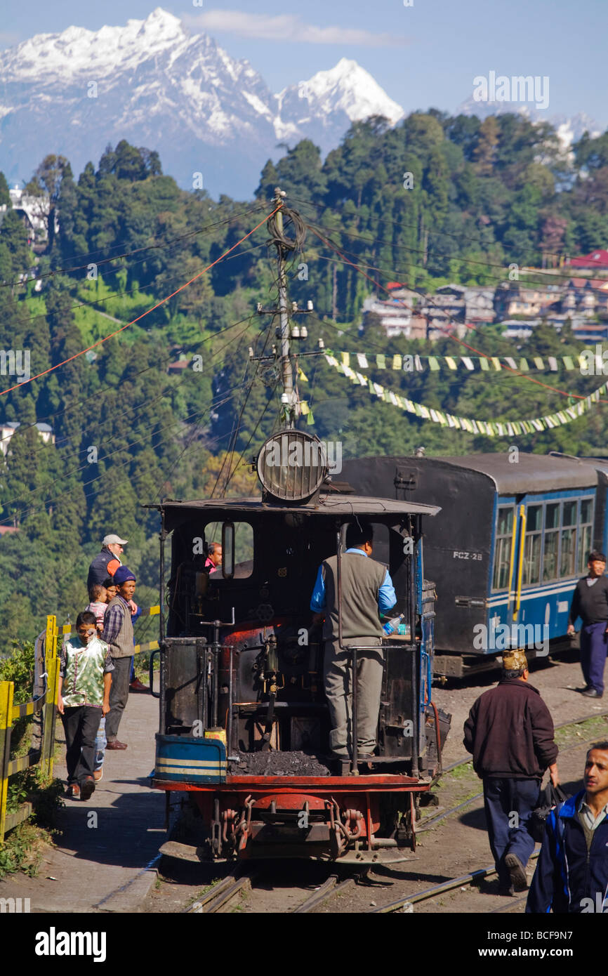 Darjeeling-Bahn, Darjeeling, Westbengalen, Indien station, nach Hause zu Darjeeling Himalayan Railway, Dampfzug Spielzeug Stockfoto
