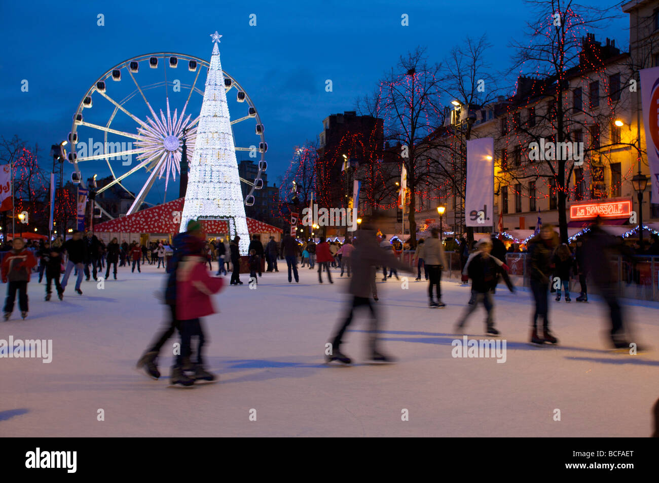 Weihnachtsmarkt, Brüssel, Belgien Stockfoto