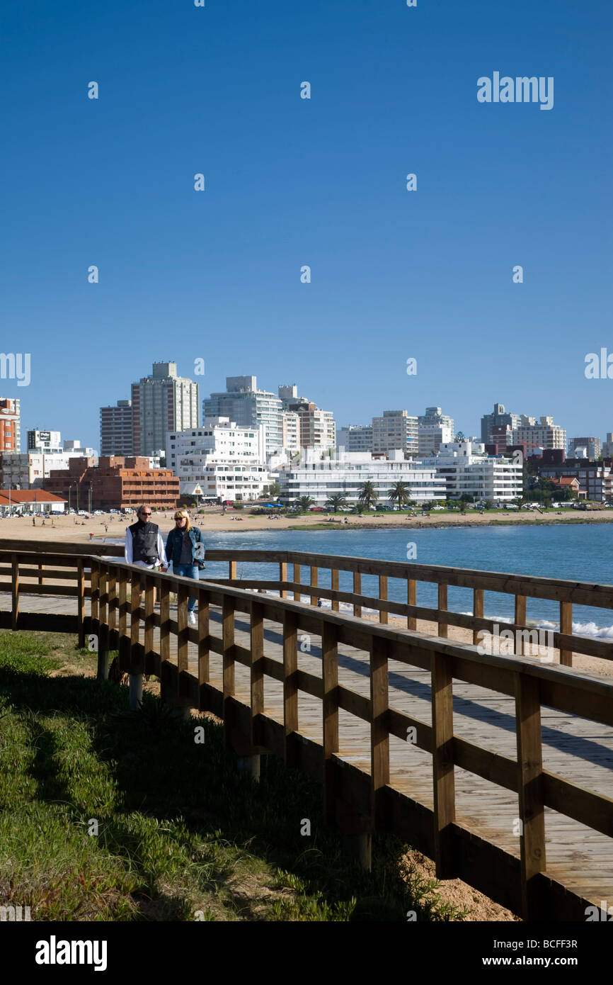 Promenade, Punta del Este, Uruguay Stockfoto