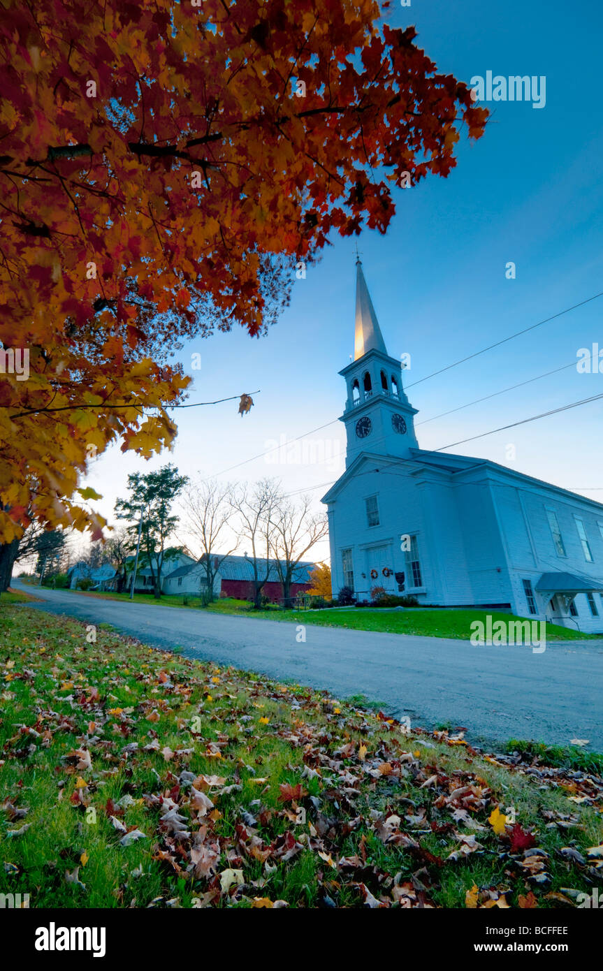 USA, Vermont, Peacham, die Congregational Church Stockfoto