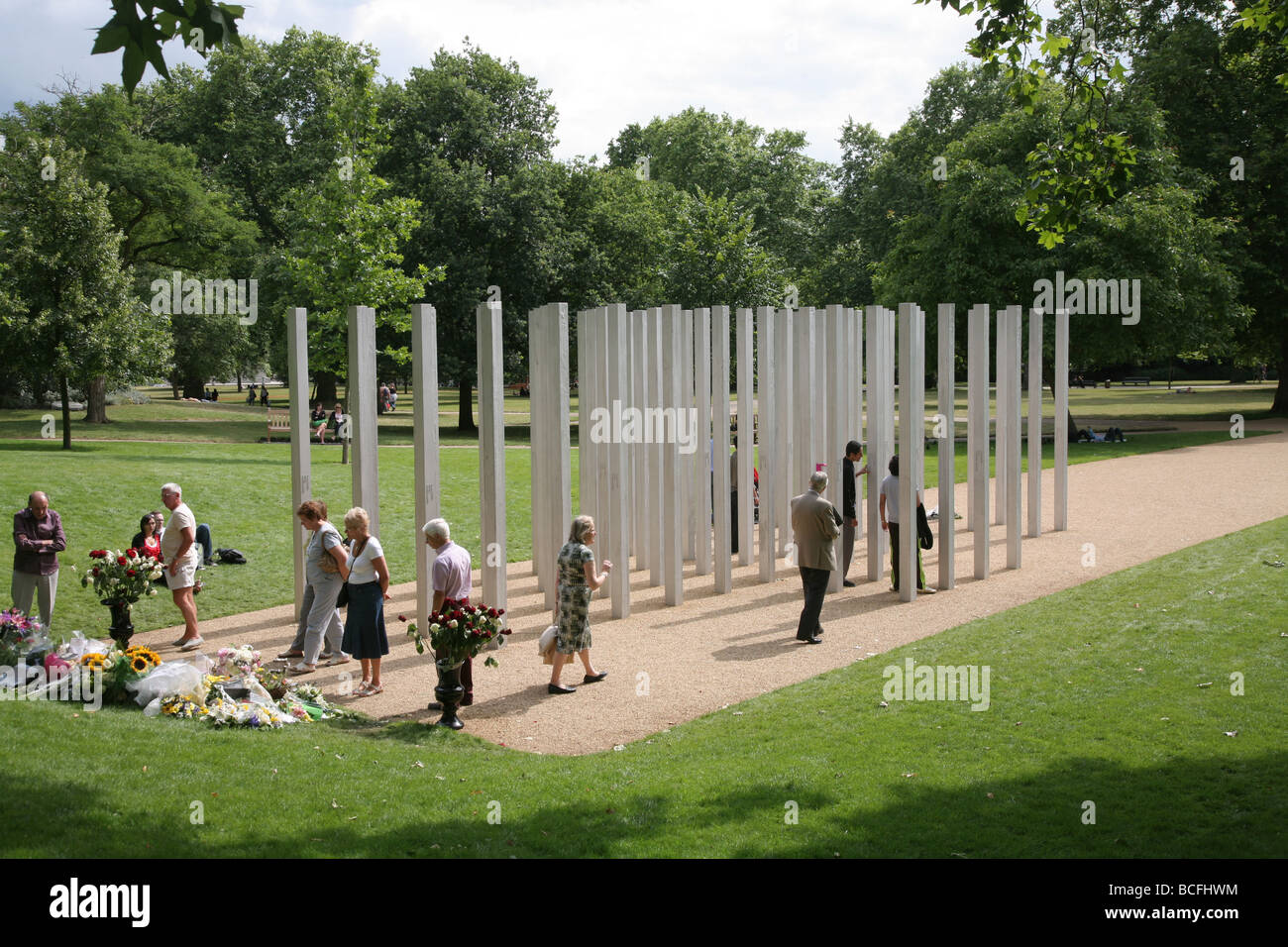 Denkmal für die Opfer des London Terroranschlags am 7. Juli 2005, Hyde Park, London, UK Stockfoto