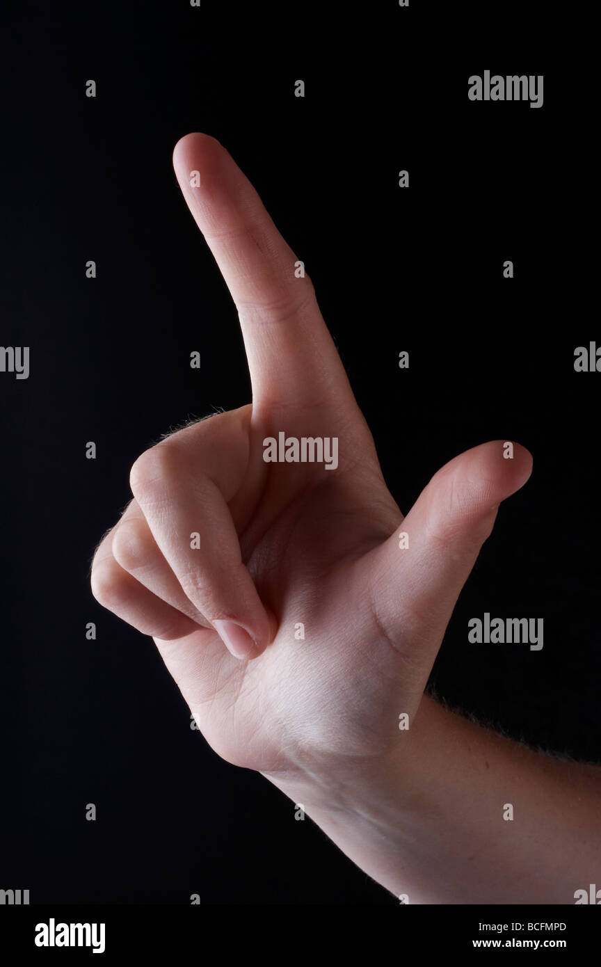 American Sign Language Buchstabe L Stockfoto