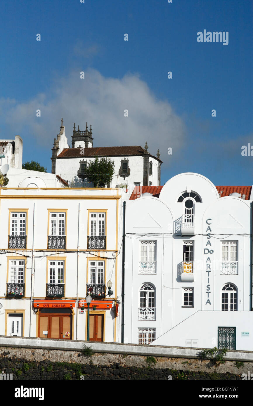 Gebäude in Ponta Delgada. Insel Sao Miguel, Azoren, Portugal Stockfoto