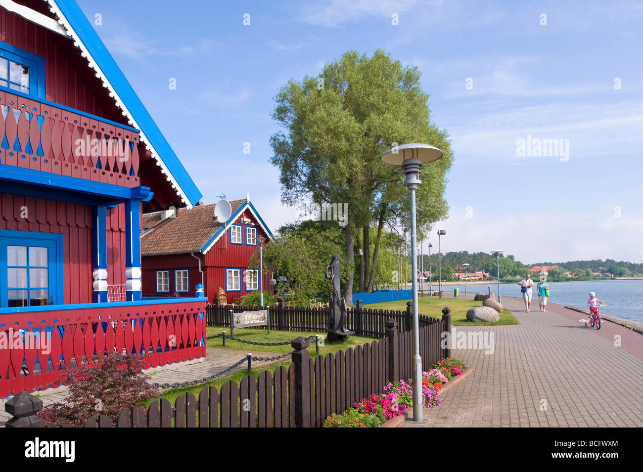 Lokale Holzarchitektur Nida Dorf Neringa Litauen Stockfoto