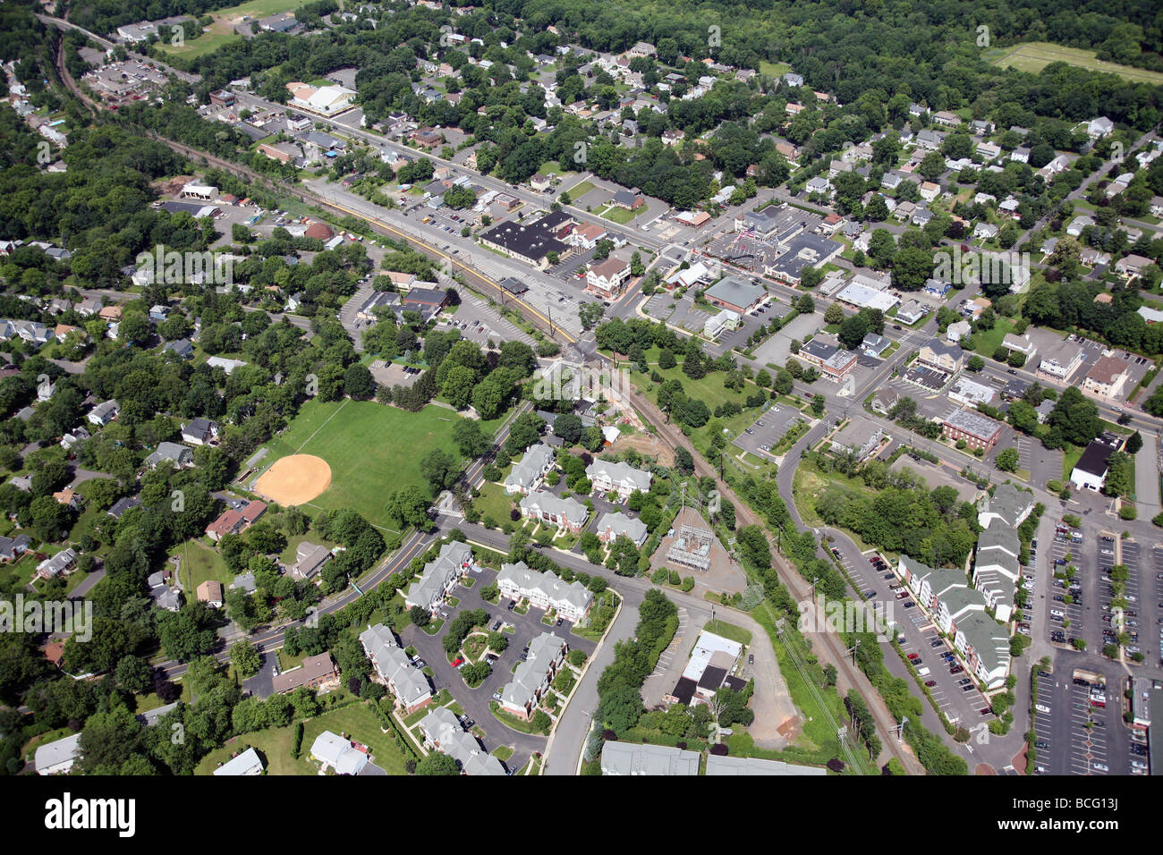 Luftaufnahme von Berkeley Heights, New Jersey. Stockfoto