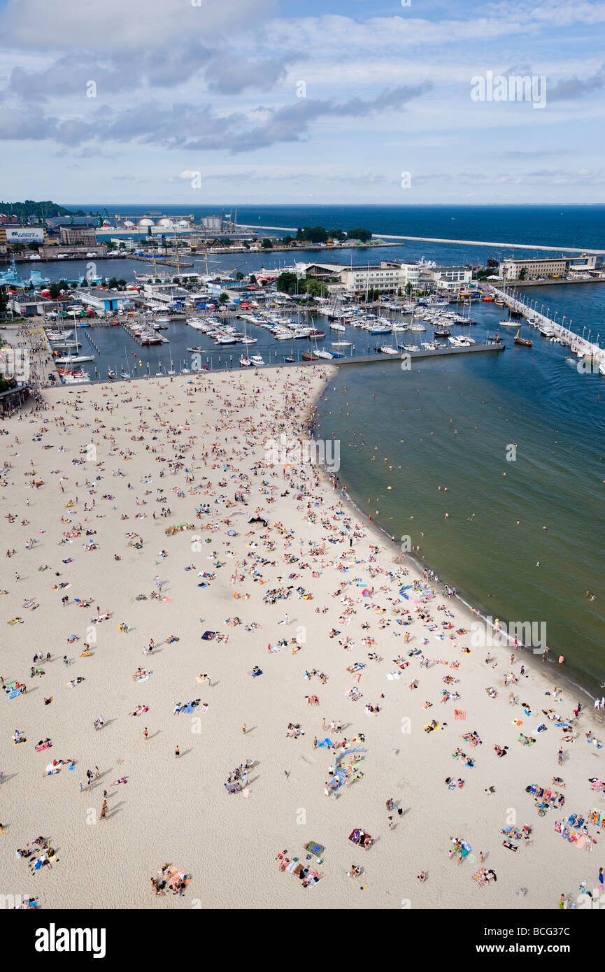 Luftaufnahme der Strand Ostsee Gdynia Polen Stockfoto