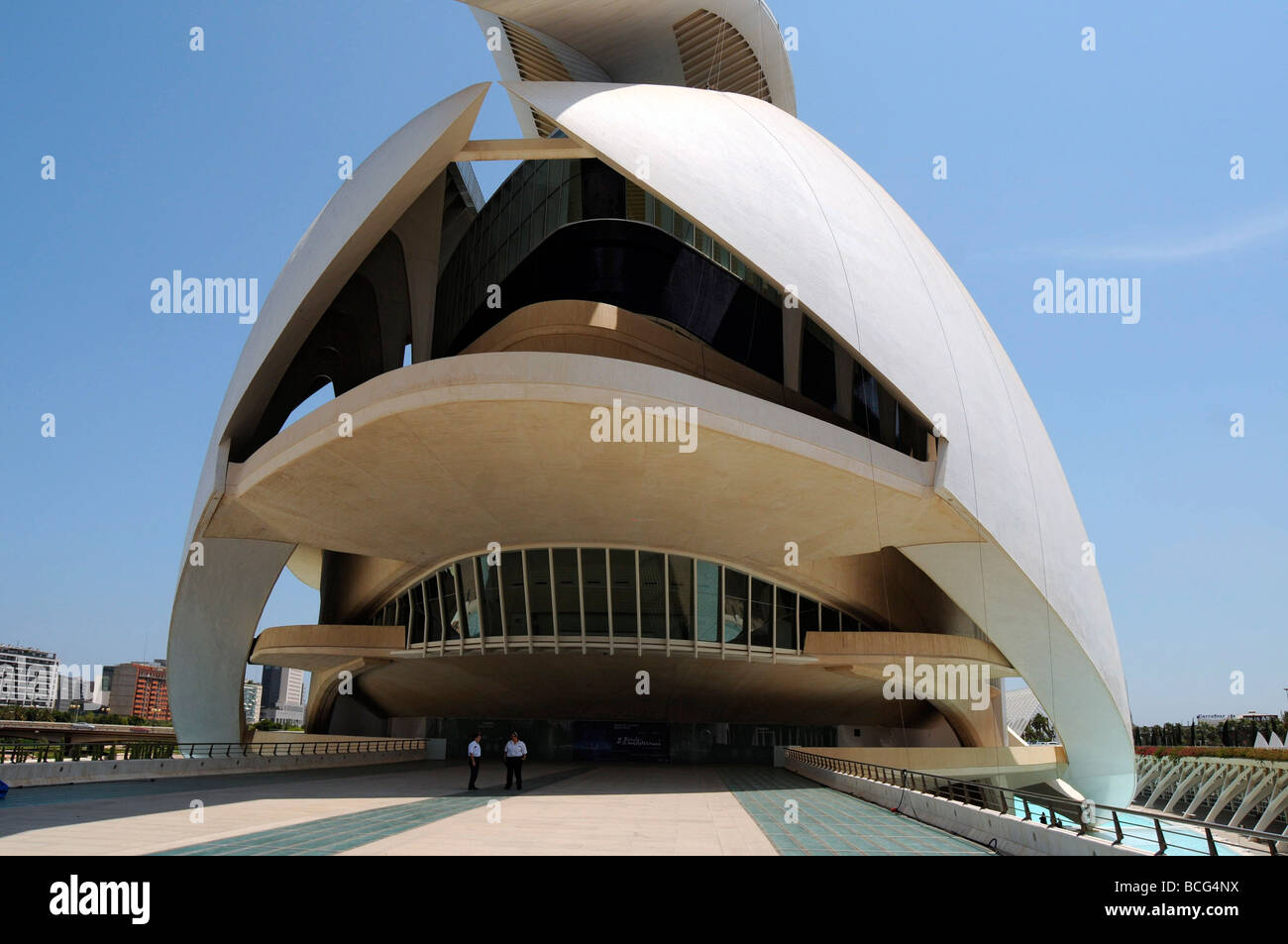 Das Valencia Oper Haus und Performing Arts Center in der Stadt der Künste und Wissenschaften widmet sich der Musik und der szenischen Künste. Stockfoto