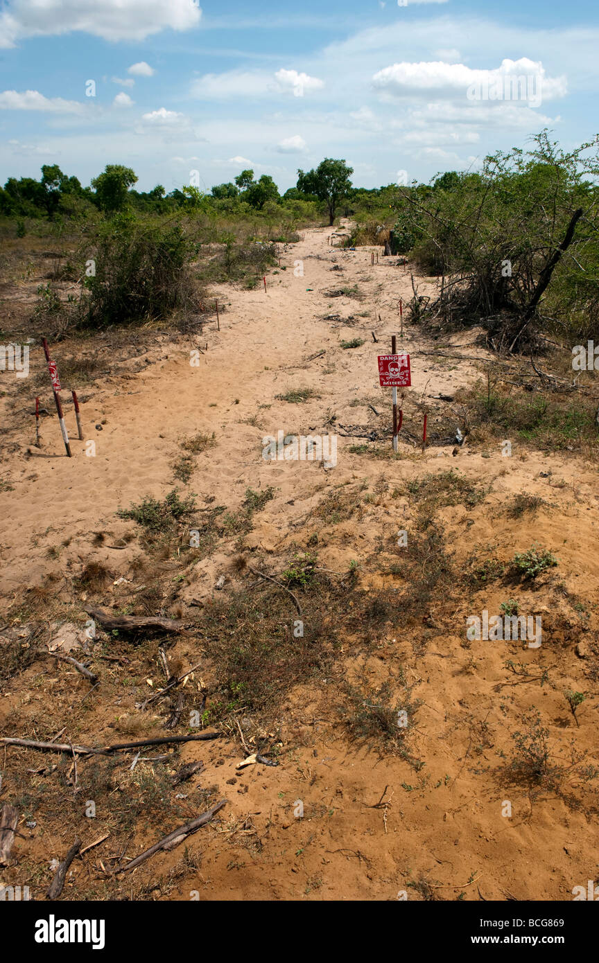 Landmine Warnung Skull Totenkopf A15 Sri Lanka Stockfoto