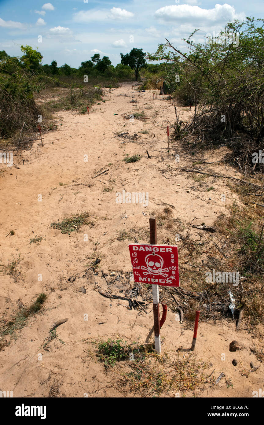 Landmine Warnung A15 Sri Lanka, nördlichen Ostküste, Trincomalee Stockfoto