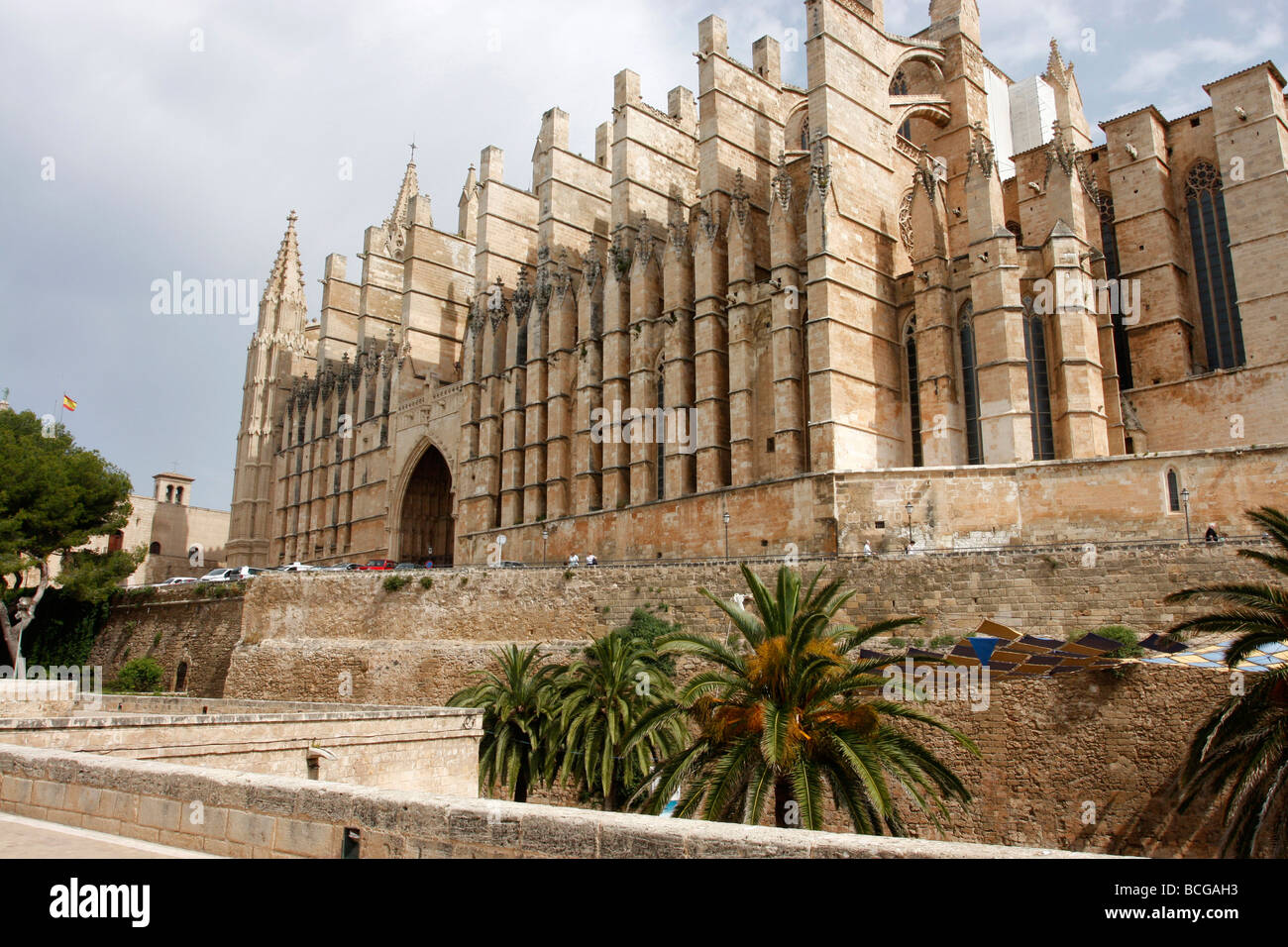 Schöne gotische Kathedrale in Palma, Spanien Stockfoto