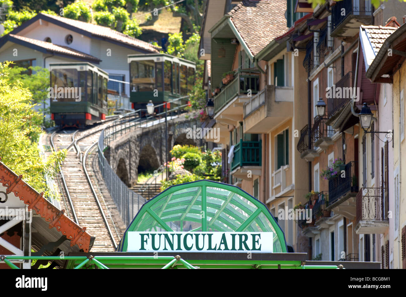 Thonon, Standseilbahn in Thonon, Frankreich Stockfoto