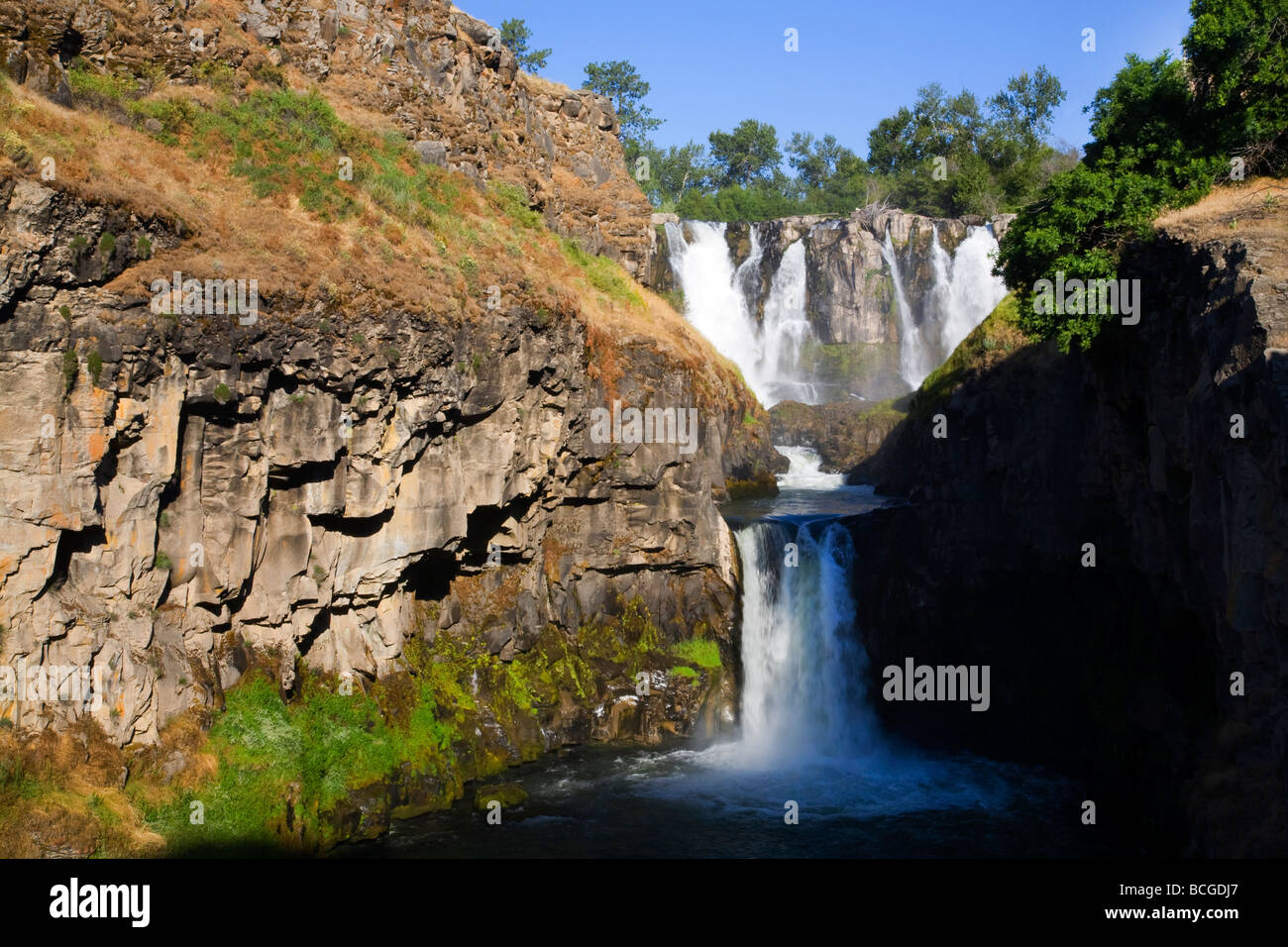 Die White River und der White River Falls State Park in Zentral-Oregon Stockfoto