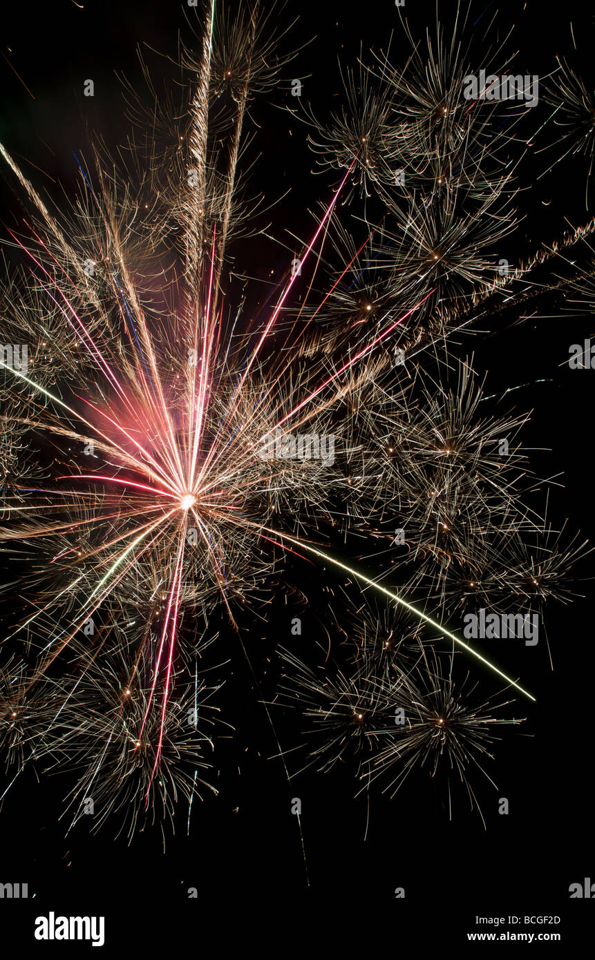 Vollen Ausbruch von Feuerwerk - "Roter Stern" Stockfoto
