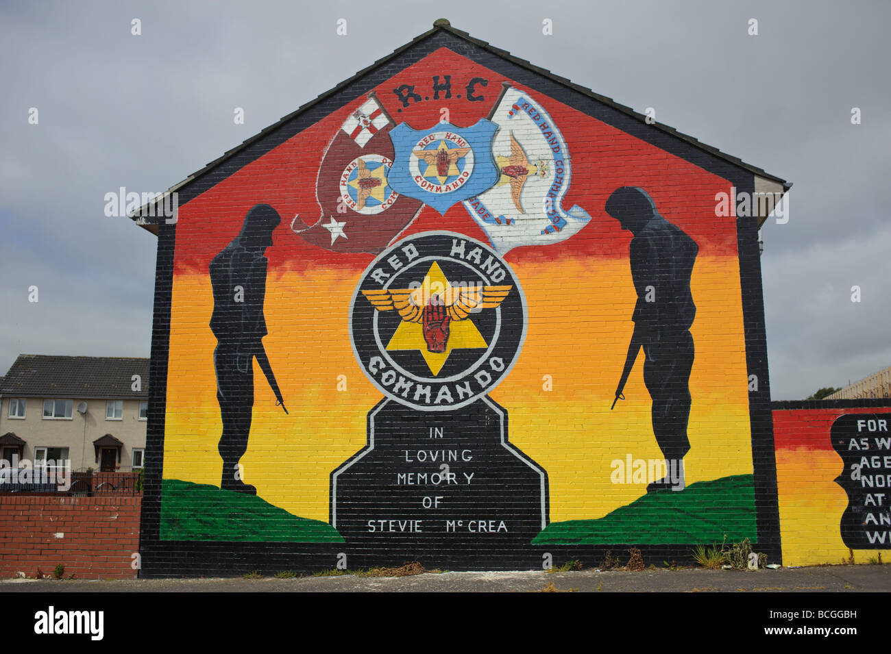 Einige der Shankill Wandmalereien in Belfast Stockfoto