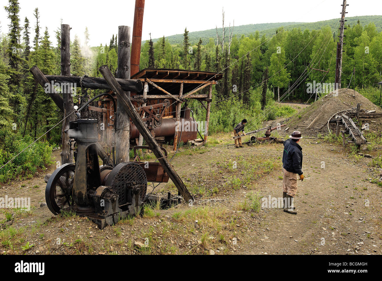 Erstausrüstung verwendet an der historischen Eldorado Gold Mine Fairbanks Alaska Stockfoto
