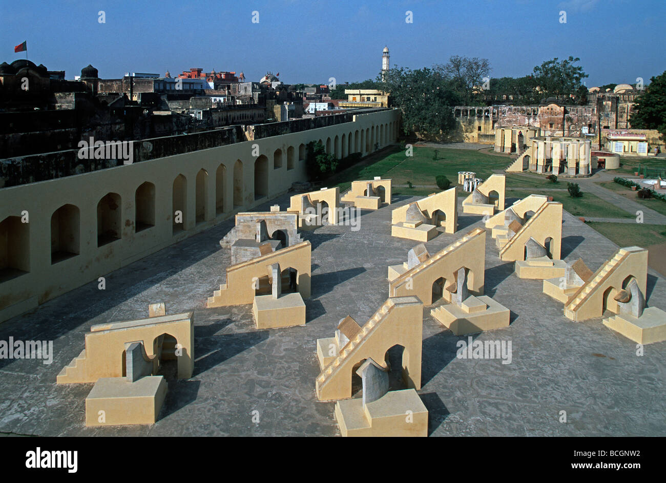 Indien Rajasthan Jaipur größte steinerne Observatorium der Welt wurde 1728 von Maharaja Jai Singh II Jantar Mantar Stockfoto