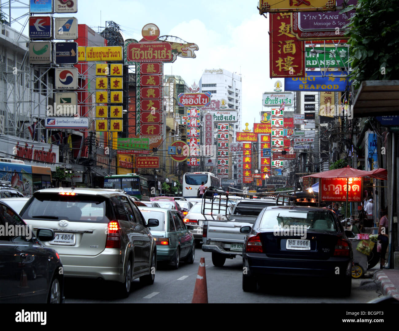Chinatown Yaowarat Road, Bangkok, Thailand Stockfoto