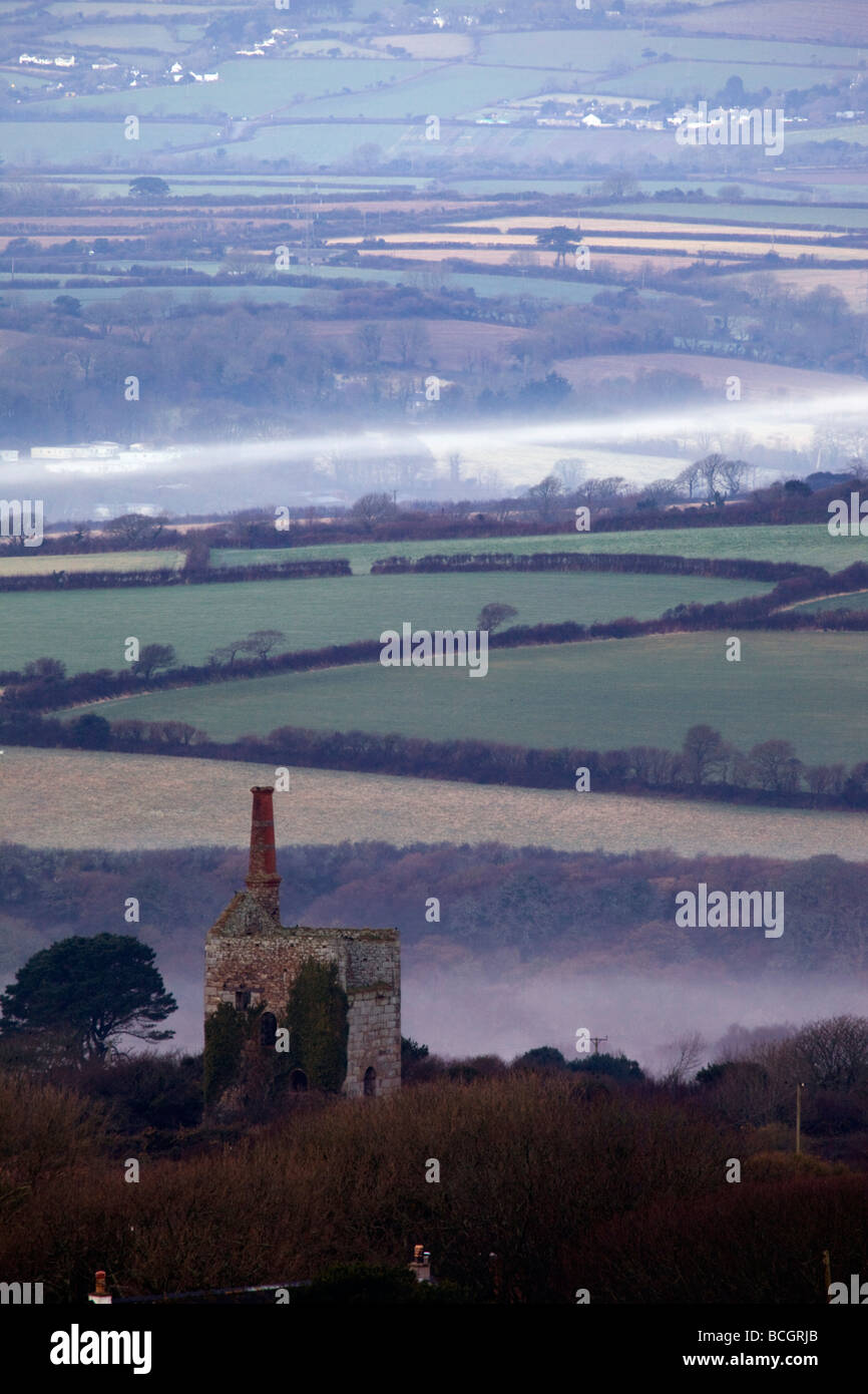 Blick von Godolphin Hill früh Morgen Cornwall Stockfoto