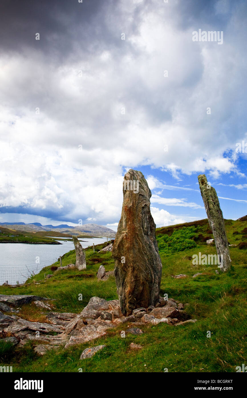 Standing Stones auf Iarsiadar Isle of Lewis, die äußeren Hebriden, die westlichen Inseln, Schottland, UK 2009 Stockfoto