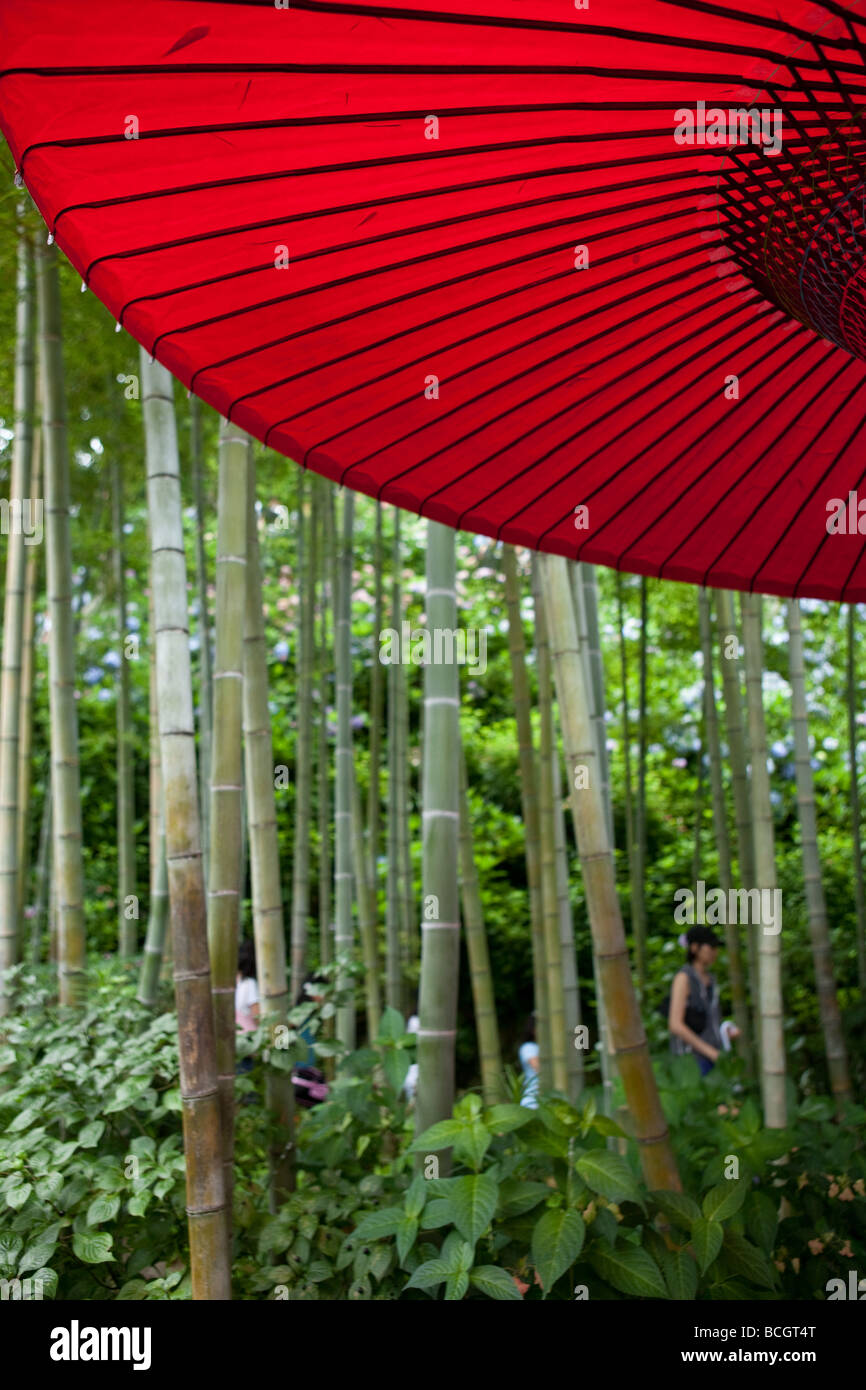 Japanischen Stil rot Regenschirm Stockfoto