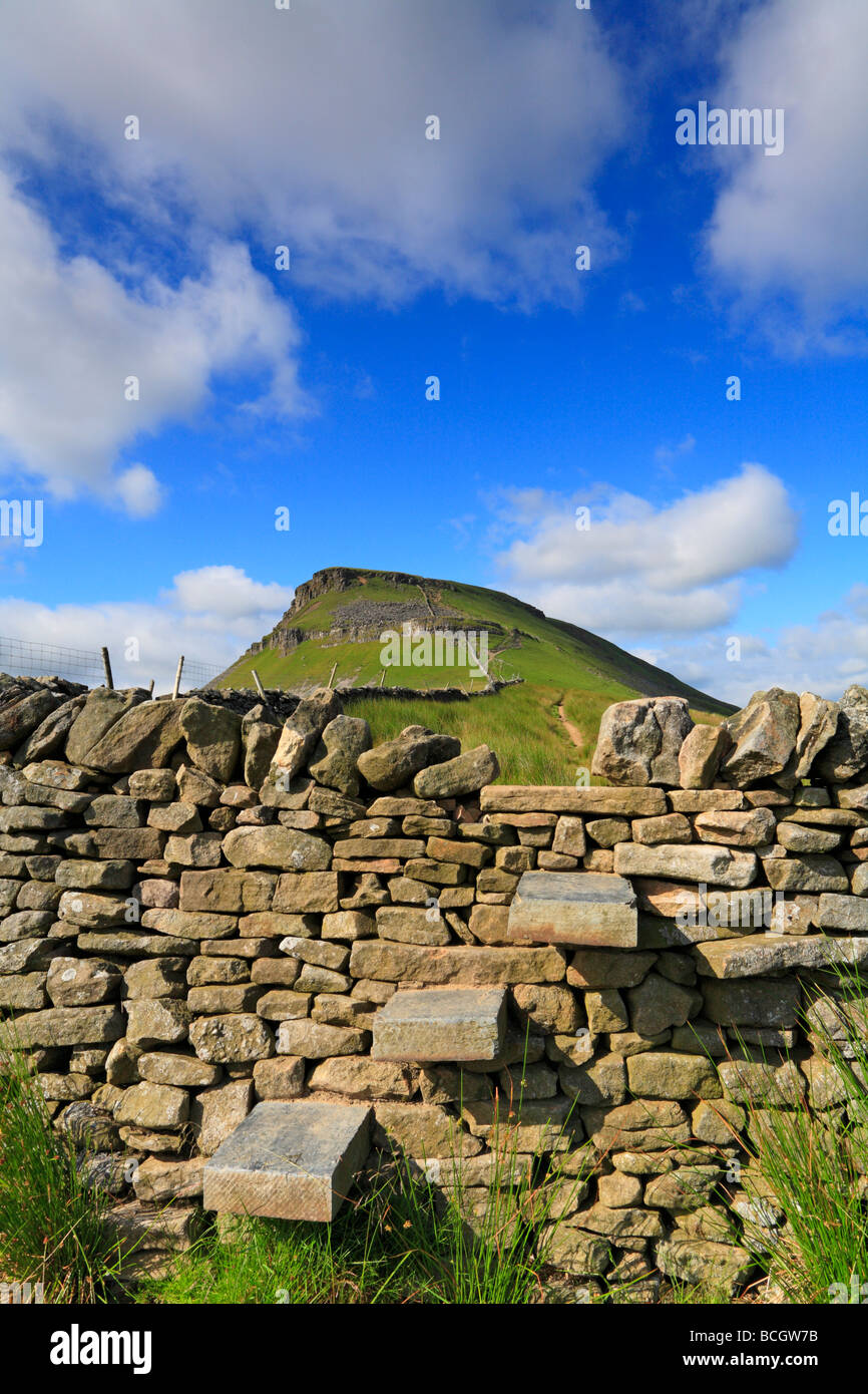 Der Pennine Way und Pen-y-Gent, Yorkshire Dales National Park, North Yorkshire, England, UK. Stockfoto