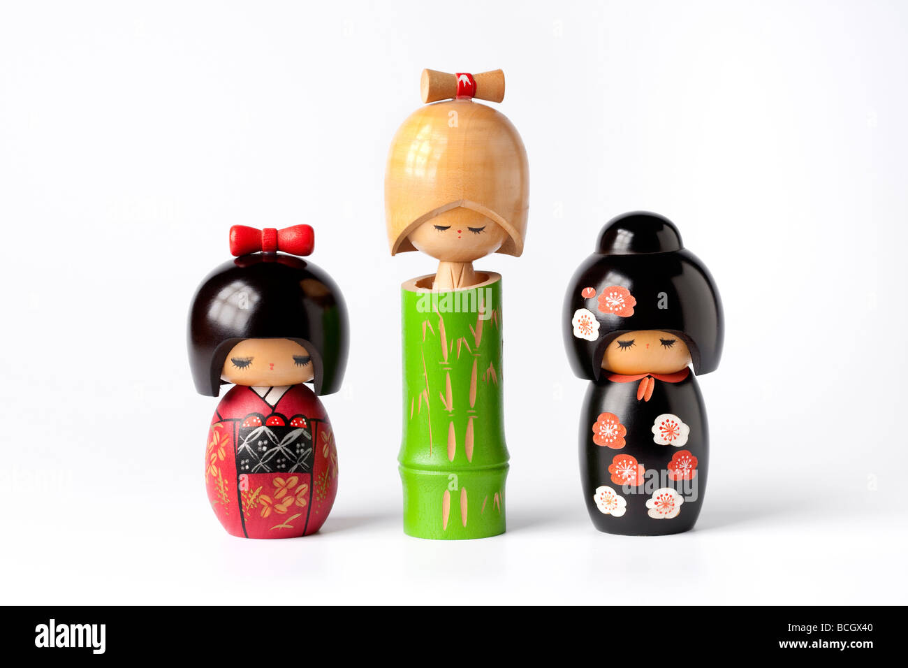 Japanische Kokeshi Puppen Stockfoto