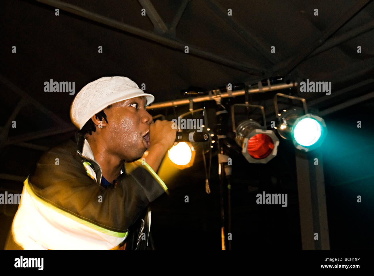 KRS 1 Lawrence Krishna Parker hip Hop Rapper und ein Teil der Boogie down Proudctions Auftritt in birmingham Stockfoto