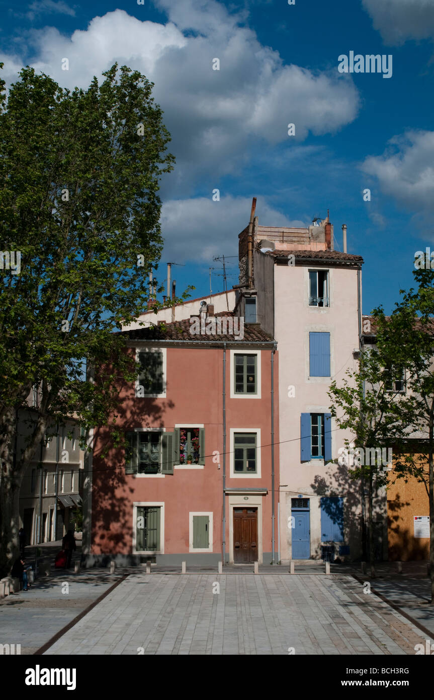 Schöner Platz Nimes Frankreich Stockfoto