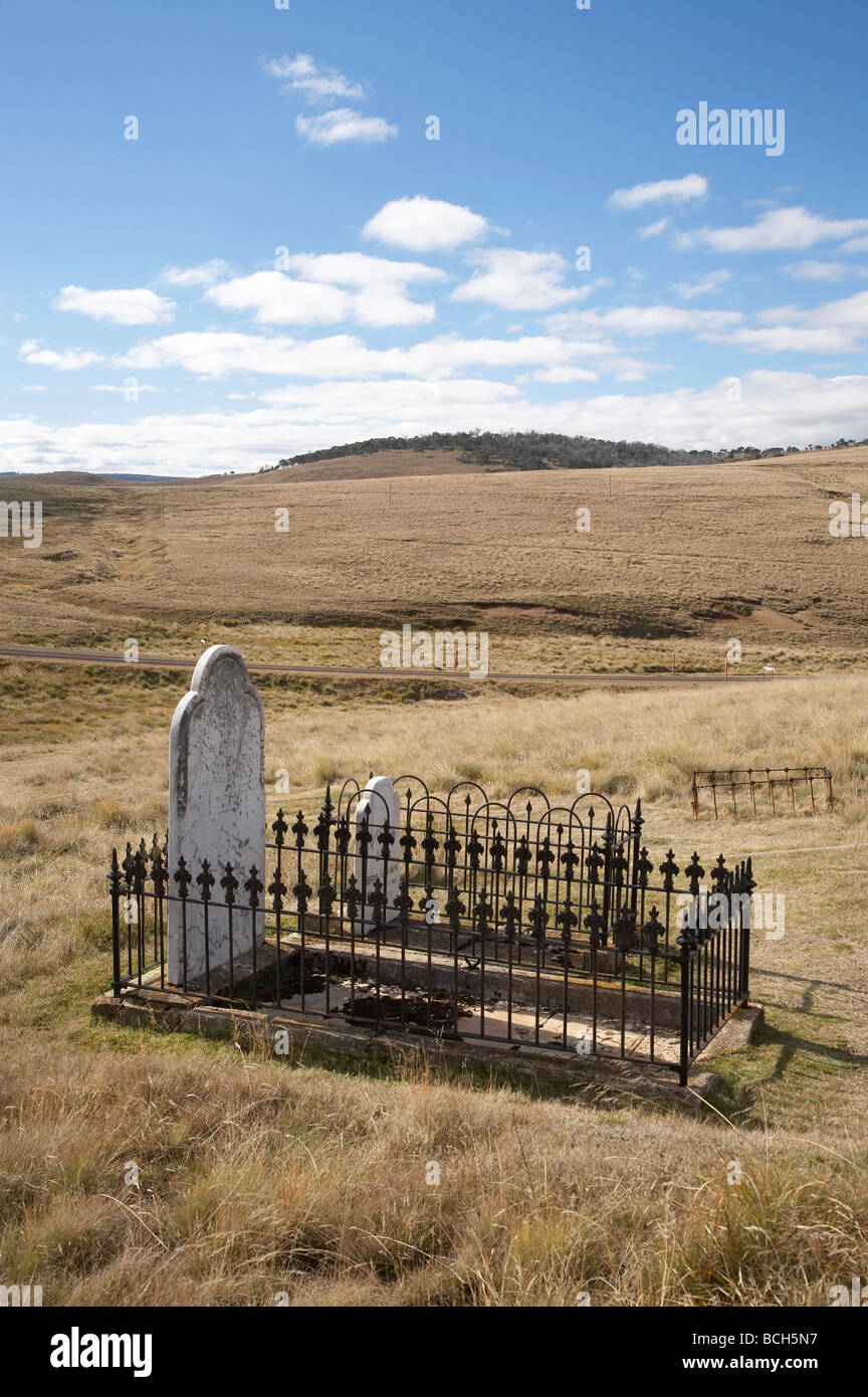 Historische alte Friedhof aufgegeben Gold Rush Town von Kiandra Kosciuszko National Park Snowy Mountains, New South Wales Australien Stockfoto